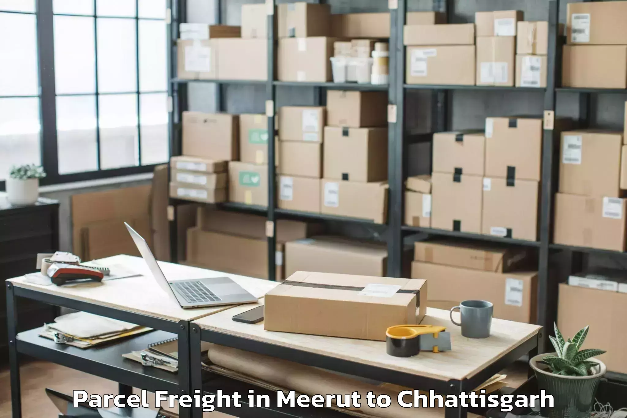 Easy Meerut to Simga Parcel Freight Booking